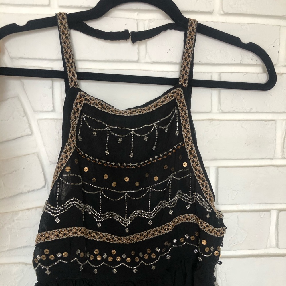 Camille Black Backless Embellished Free People Top - Picture 2 of 4
